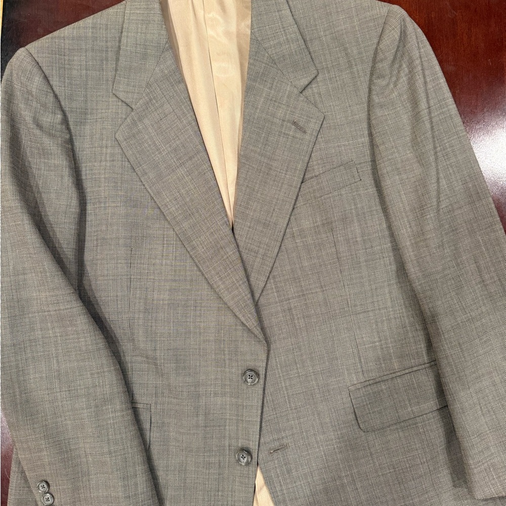 Givenchy Monsieur Gray Vintage Windowpane Blazer size 40 made USA 80s/90s